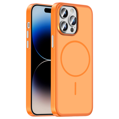 Apple iPhone 14 Pro Max Kılıf M-Safe Şarj Özellikli Zore Lora PC Kapak - 1