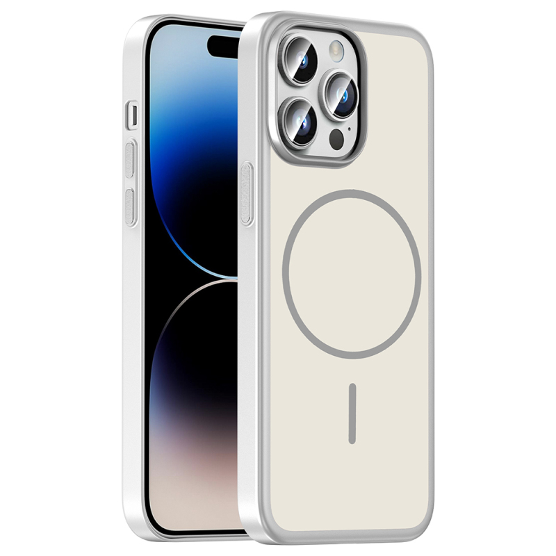 Apple iPhone 14 Pro Max Kılıf M-Safe Şarj Özellikli Zore Lora PC Kapak - 4