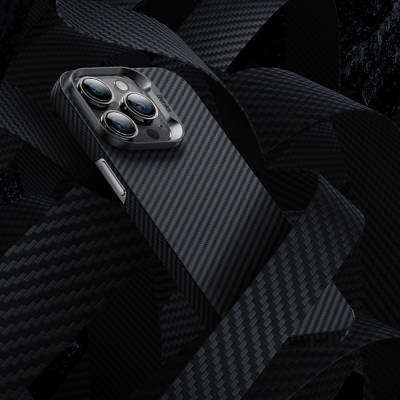 Apple iPhone 14 Pro Max Kılıf Magsafe Özellikli Karbon Fiber Benks 600D Essential Kevlar Kapak - 4