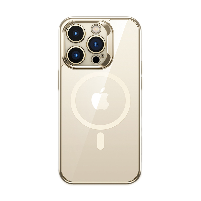 Apple iPhone 14 Pro Max Kılıf Magsafe Şarj Özellikli Cam Yüzey Ekran Koruyuculu Benks Electroplated Kapak - 9