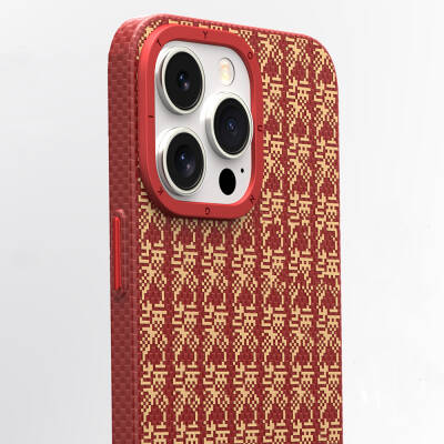 Apple iPhone 14 Pro Max Kılıf Magsafe Şarj Özellikli Kevlar 1500D Youngkit Auspicious Loong Serisi Kapak - 3