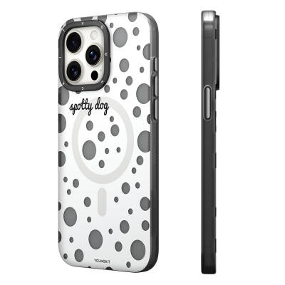 Apple iPhone 14 Pro Max Kılıf Magsafe Şarj Özellikli Polka Dot Desenli Youngkit Spots Serisi Kapak - 2