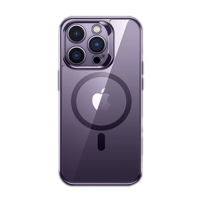 Apple iPhone 14 Pro Max Kılıf Magsafe Şarj Özellikli Premium Cam Arka Yüzey Benks Electroplated Kapak - 8