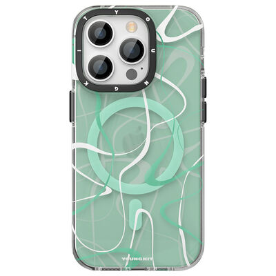 Apple iPhone 14 Pro Max Kılıf Magsafe Şarj Özellikli Youngkit Water-Ink Serisi Kapak - 2