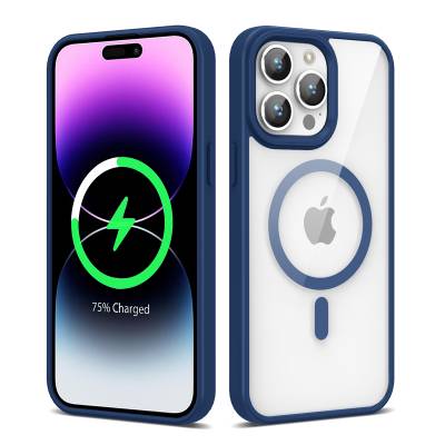 Apple iPhone 14 Pro Max Kılıf Magsafe Wireless Şarj Özellikli Silikon Zore Ege Kapak - 3