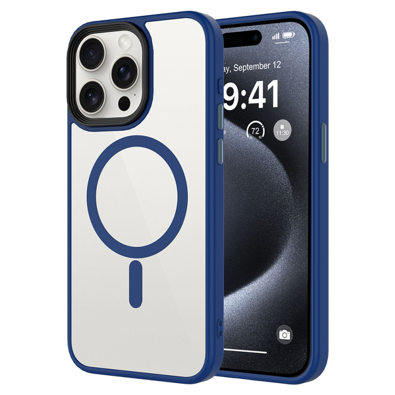 Apple iPhone 14 Pro Max Kılıf Mat Arka Yüzey Wireless Şarj Özellikli Zore Flet M-safe Kapak - 4