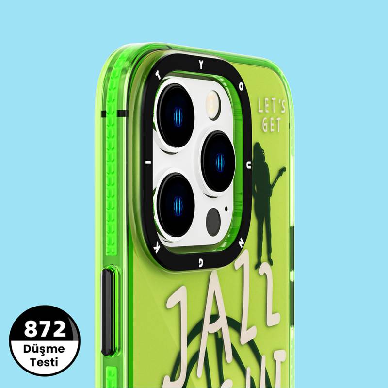 Apple iPhone 14 Pro Max Kılıf Şeffaf Renkli Yazı Temalı Tasarım YoungKit Jazz Serisi Kapak - 8