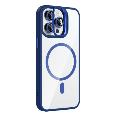 Apple iPhone 14 Pro Max Kılıf Standlı ve Kamera Lens Hediyeli M-Safe Şarj Özellikli Zore Etro Kapak - 10