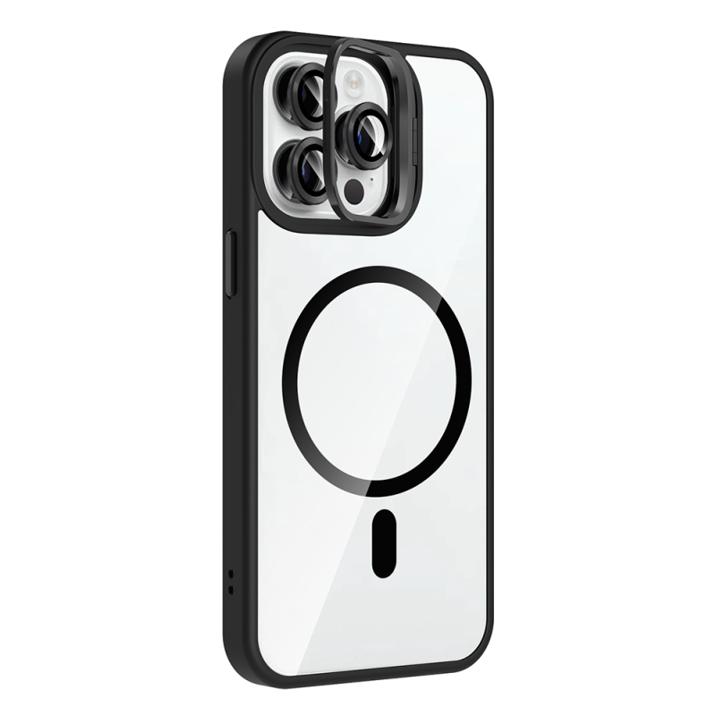 Apple iPhone 14 Pro Max Kılıf Standlı ve Kamera Lens Hediyeli M-Safe Şarj Özellikli Zore Etro Kapak - 16