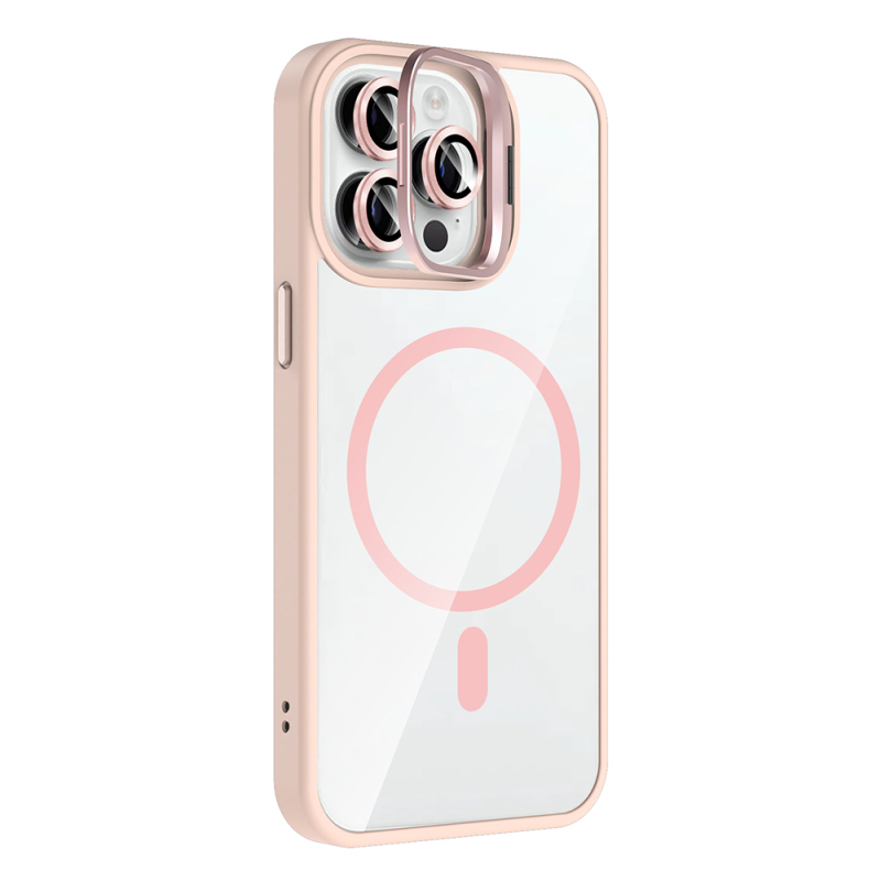 Apple iPhone 14 Pro Max Kılıf Standlı ve Kamera Lens Hediyeli M-Safe Şarj Özellikli Zore Etro Kapak - 18