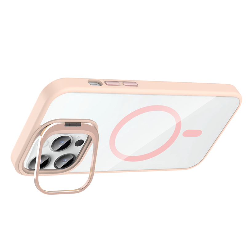 Apple iPhone 14 Pro Max Kılıf Standlı ve Kamera Lens Hediyeli M-Safe Şarj Özellikli Zore Etro Kapak - 19