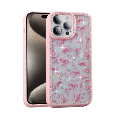 Apple iPhone 14 Pro Max Kılıf Taşlı ve Simli Tasarım Zore Azra Kapak - 4