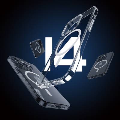 Apple iPhone 14 Pro Max Kılıf Wireless Şarj Destekli Benks Yeni Magnetik Crystal PC Kapak - 2