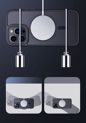 Apple iPhone 14 Pro Max Kılıf Wireless Şarj Özellikli Zore Hibrit Magsafe Kapak - 6