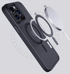 Apple iPhone 14 Pro Max Kılıf Wireless Şarj Özellikli Zore Hibrit Magsafe Kapak - 4