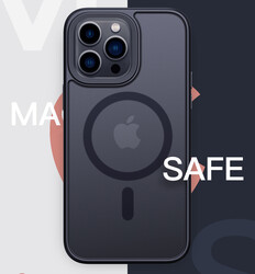 Apple iPhone 14 Pro Max Kılıf Wireless Şarj Özellikli Zore Hibrit Magsafe Kapak - 5