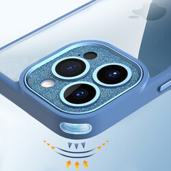 Apple iPhone 14 Pro Max Kılıf ​​​​​Wiwu GCC-105 Lens Korumalı Renkli Kenar Arkası Şeffaf Multicolor Kapak - 18