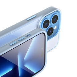 Apple iPhone 14 Pro Max Kılıf Wiwu VCC-104 Lens Korumalı Renkli Kenar Arkası Şeffaf Vivid Clear Kapak - 9