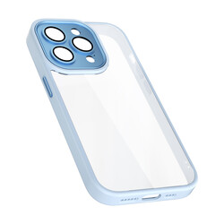 Apple iPhone 14 Pro Max Kılıf Wiwu VCC-104 Lens Korumalı Renkli Kenar Arkası Şeffaf Vivid Clear Kapak - 11