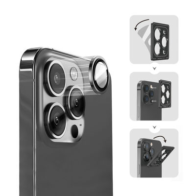 Apple iPhone 14 Pro ​​​Max Wiwu Lens Guard Metal Kamera Lens Koruyucu - 4