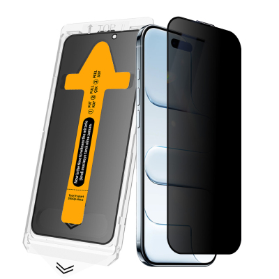 Apple iPhone 14 Pro Max Zore 2.5D Olive Privacy Tempered Glass Screen Protector + Easy Application Tool - 1