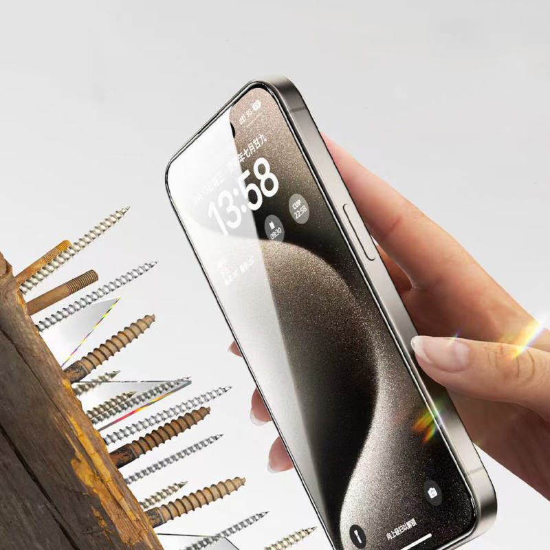 Apple iPhone 14 Pro Max Zore 3D Oliv HD Temperli Cam Ekran Koruyucu + Kolay Uygulama Aparatı - 9