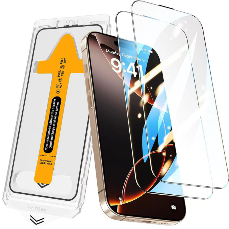 Apple iPhone 14 Pro Max Zore 3D Oliv HD Temperli Cam Ekran Koruyucu + Kolay Uygulama Aparatı - 2