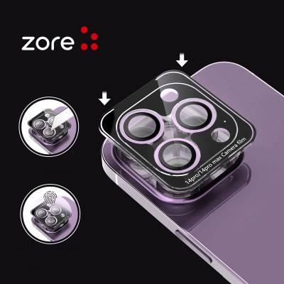 Apple iPhone 14 Pro Max Zore CL-12 Premium Safir Parmak İzi Bırakmayan Anti-Reflective Kamera Lens Koruyucu - 13