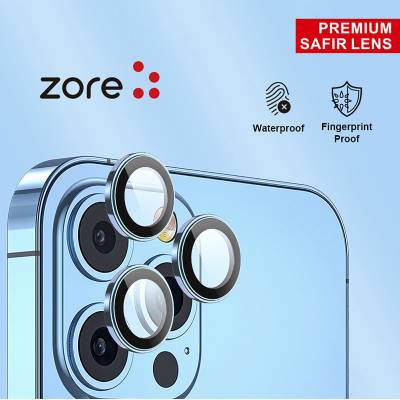 Apple iPhone 14 Pro Max Zore CL-12 Premium Safir Parmak İzi Bırakmayan Anti-Reflective Kamera Lens Koruyucu - 12