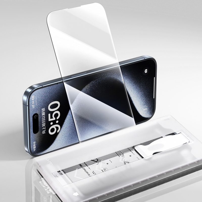 Apple iPhone 14 Zore 3D Oliv HD Temperli Cam Ekran Koruyucu + Kolay Uygulama Aparatı - 5