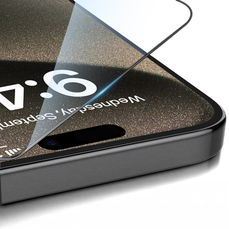 Apple iPhone 14 Zore 3D Oliv HD Temperli Cam Ekran Koruyucu + Kolay Uygulama Aparatı - 6