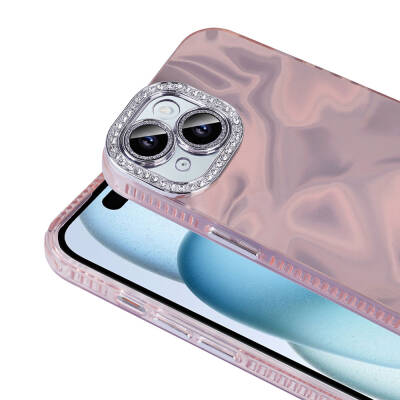 Apple iPhone 15 Case Airbag Shiny Stone Detail Design Zore Esila Cover - 6