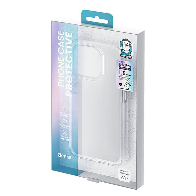 Apple iPhone 15 Case Benks Crystal Series Transparent Cover with Magsafe Charging Feature - 3