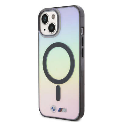 Apple iPhone 15 Case BMW Magsafe Transparent Color Transition Iridescent Original Licensed Cover with Charging Feature - 2