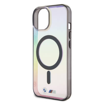 Apple iPhone 15 Case BMW Magsafe Transparent Color Transition Iridescent Original Licensed Cover with Charging Feature - 5