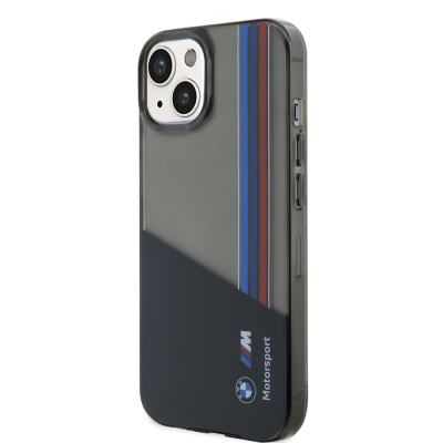Apple iPhone 15 Case BMW Original Licensed Semi-Transparent M Design Striped Cover - 3