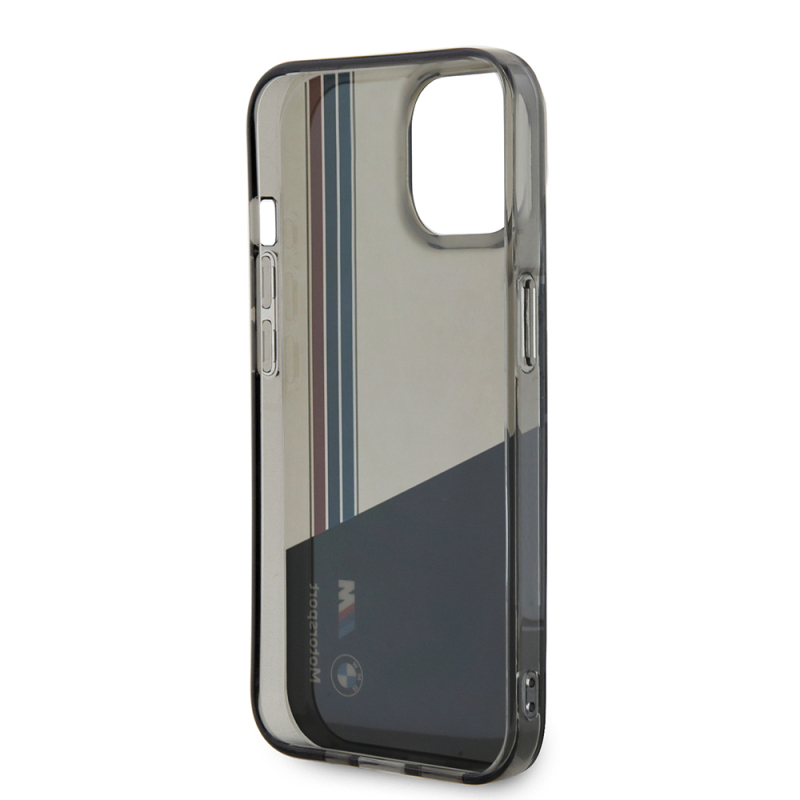 Apple iPhone 15 Case BMW Original Licensed Semi-Transparent M Design Striped Cover - 8