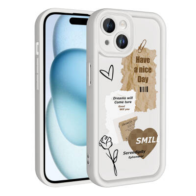 Apple iPhone 15 Case Camera Protected Printed Back Surface Zore Klas Cover - 3