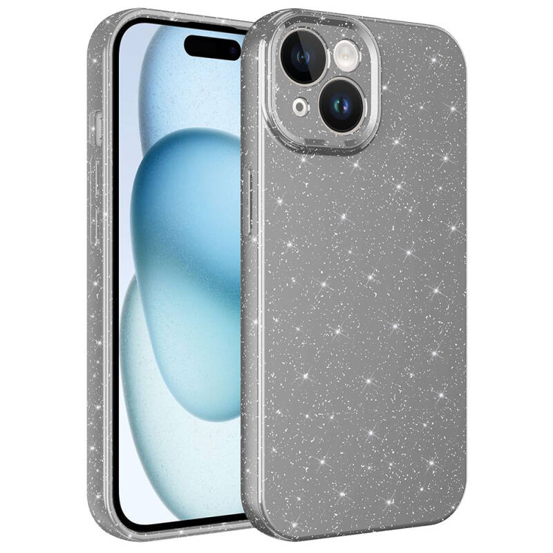 Apple iPhone 15 Case Camera Protected Silvery Luxury Zore Cotton Cover - 8