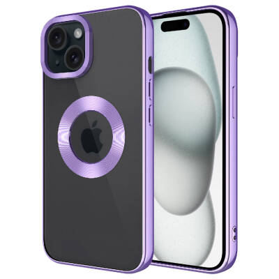 Apple iPhone 15 Case Camera Protection Zore Omega Cover Showing Logo - 12