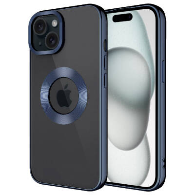 Apple iPhone 15 Case Camera Protection Zore Omega Cover Showing Logo - 8