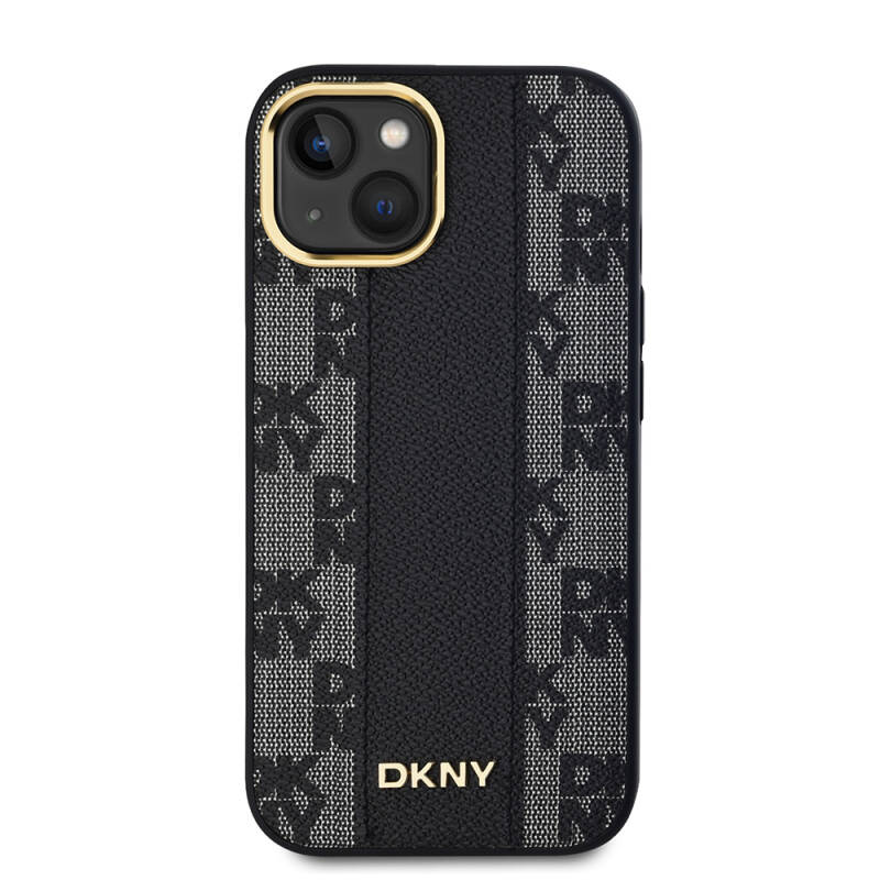 Apple iPhone 15 Case DKNY Original Licensed MagSafe Charging Feature 3D Written Checkered Pattern Cover - 6