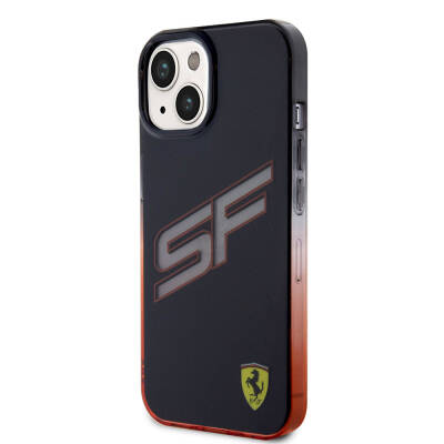 Apple iPhone 15 Case Ferrari Original Licensed Transparent SF Written Color Transition Edges Cover - 2