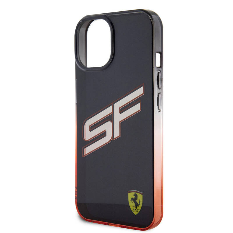 Apple iPhone 15 Case Ferrari Original Licensed Transparent SF Written Color Transition Edges Cover - 6