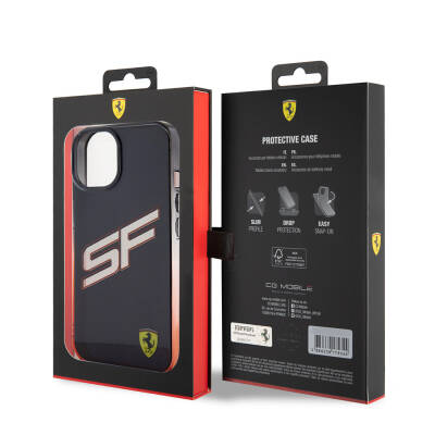 Apple iPhone 15 Case Ferrari Original Licensed Transparent SF Written Color Transition Edges Cover - 8