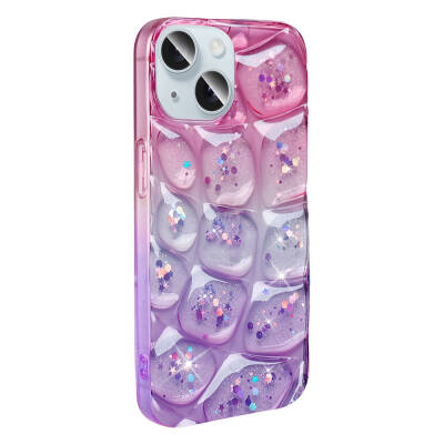 Apple iPhone 15 Case Glittery 3D Patterned Zore Hacar Cover - 7