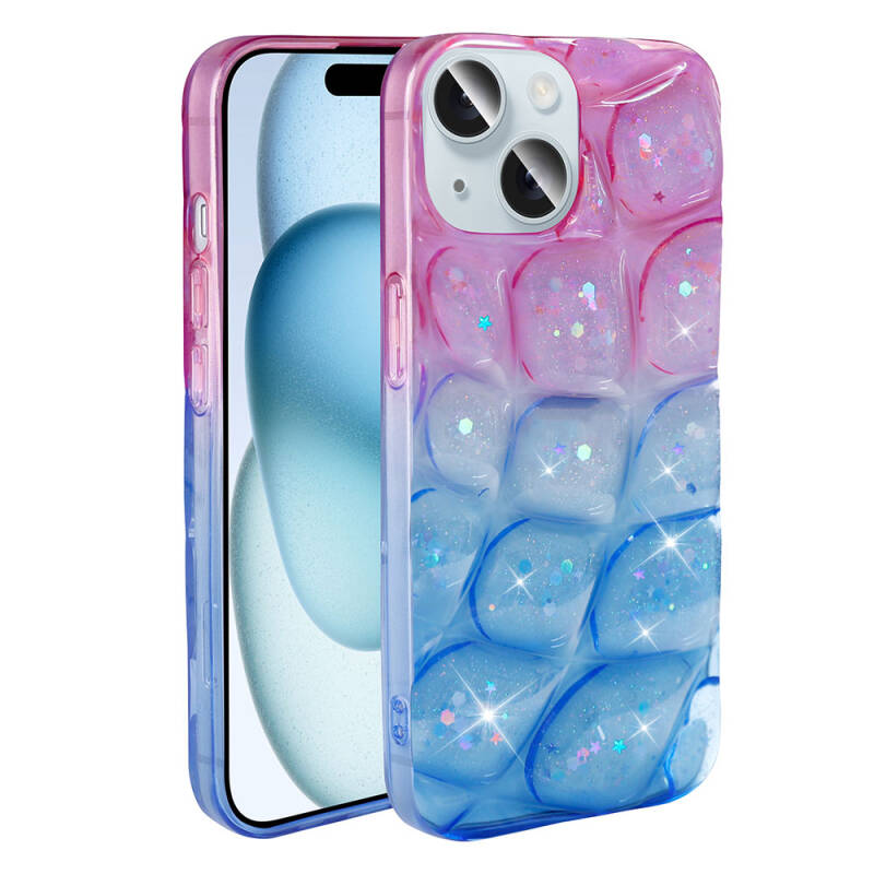 Apple iPhone 15 Case Glittery 3D Patterned Zore Hacar Cover - 13