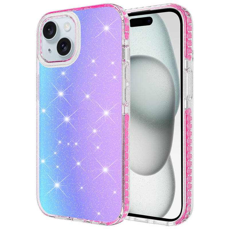 Apple iPhone 15 Case Glossy Color Transition Zore Velle Cover - 8