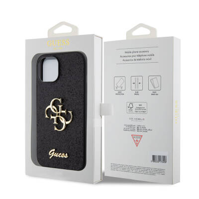 Apple iPhone 15 Case Guess Original Licensed 4G Glitter Cover with Large Metal Logo - 7