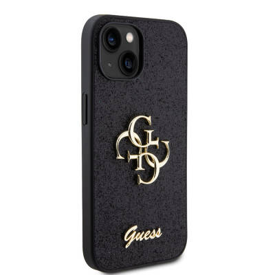 Apple iPhone 15 Case Guess Original Licensed 4G Glitter Cover with Large Metal Logo - 8